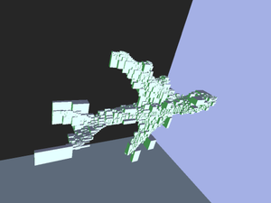 Another visualization of an octree, now with surface-area heuristic. 